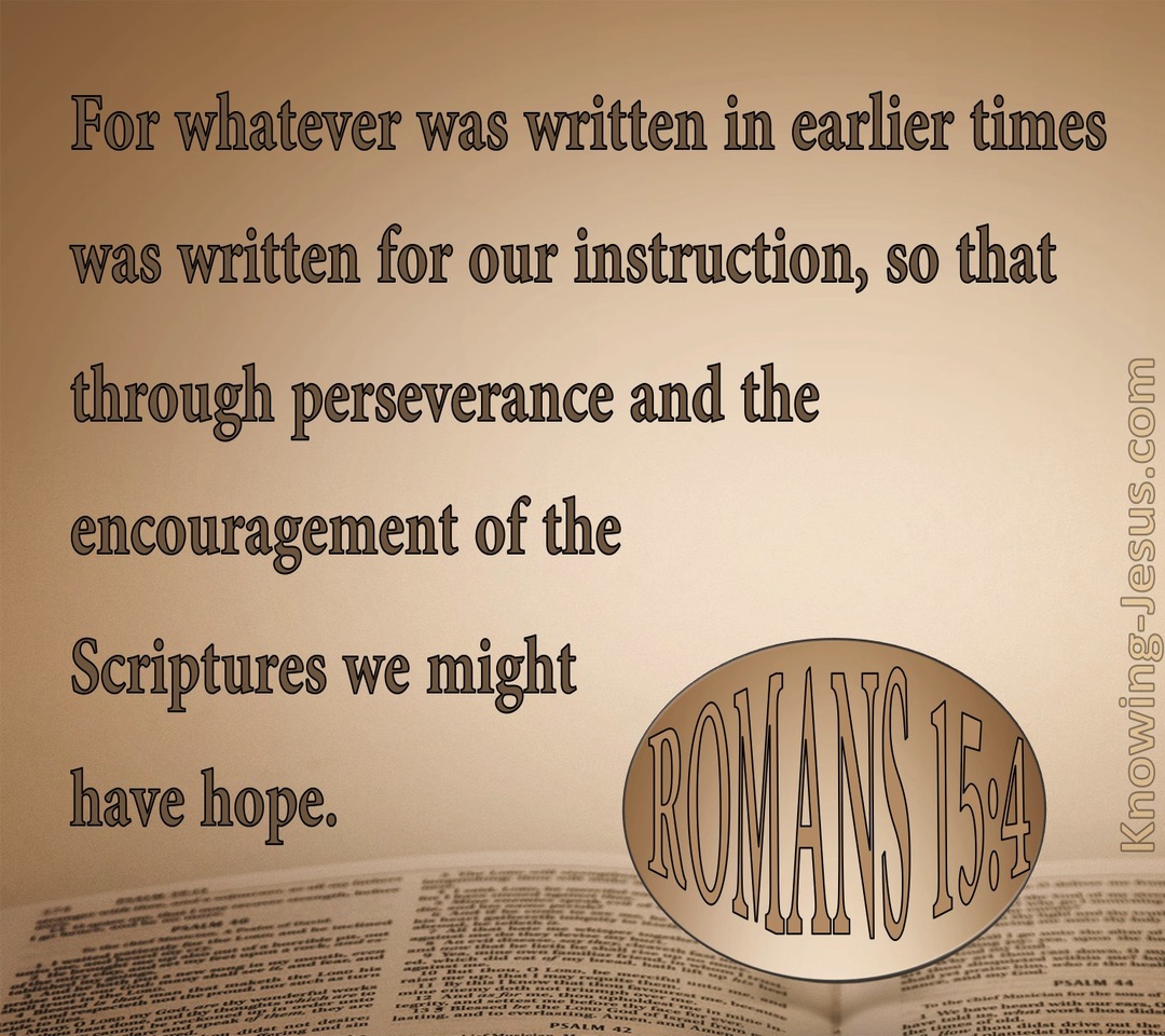 Romans 15:4 Scripture Was Written For Our Learning (beige)